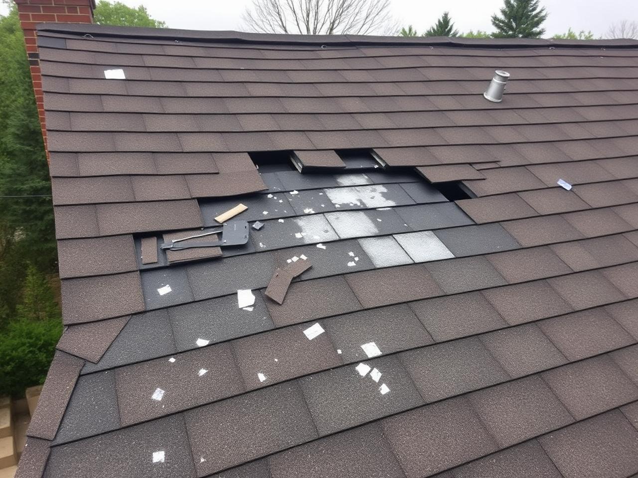 Storm damage roof repair in Austin TX